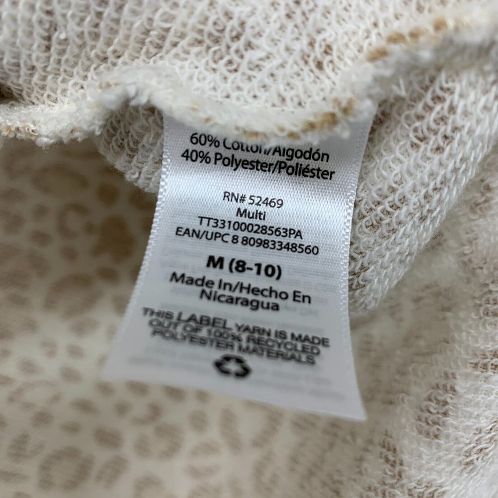 Time and Tru Sweatshirt Leopard Beige Pullover Crewneck - Picture 8 of 11